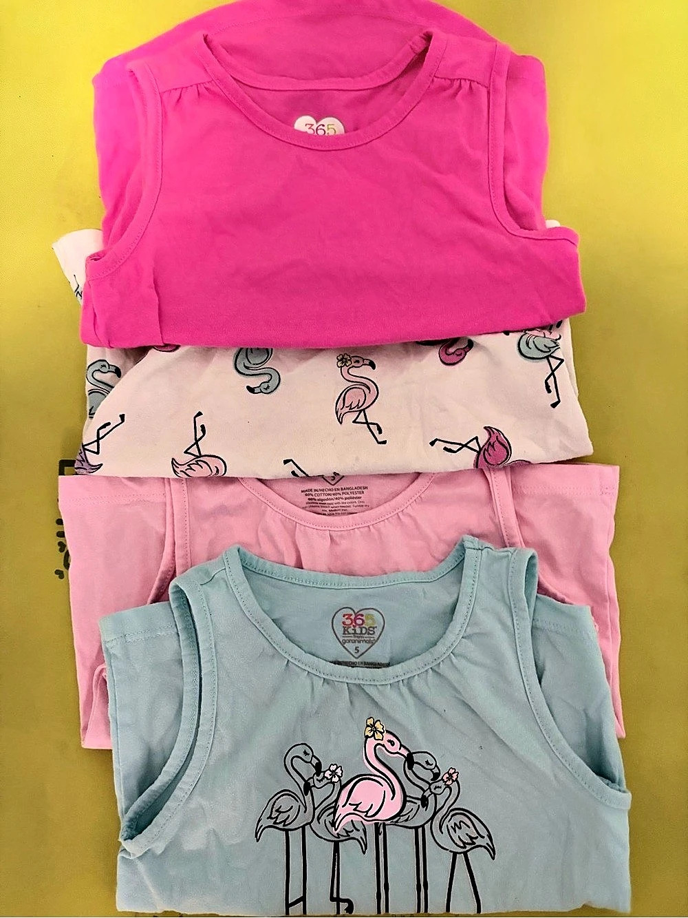 365 Kids Girls Flamingo Tank Tops Size 5